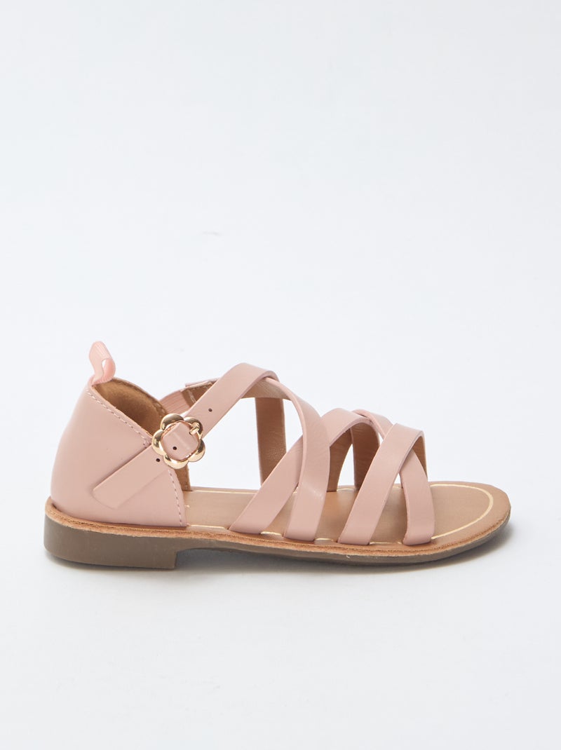 Solid Color Strappy Sandals Pink - Kiabi