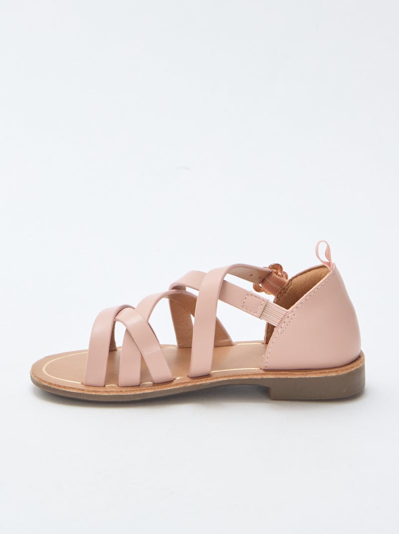 Solid Color Strappy Sandals Pink - Kiabi