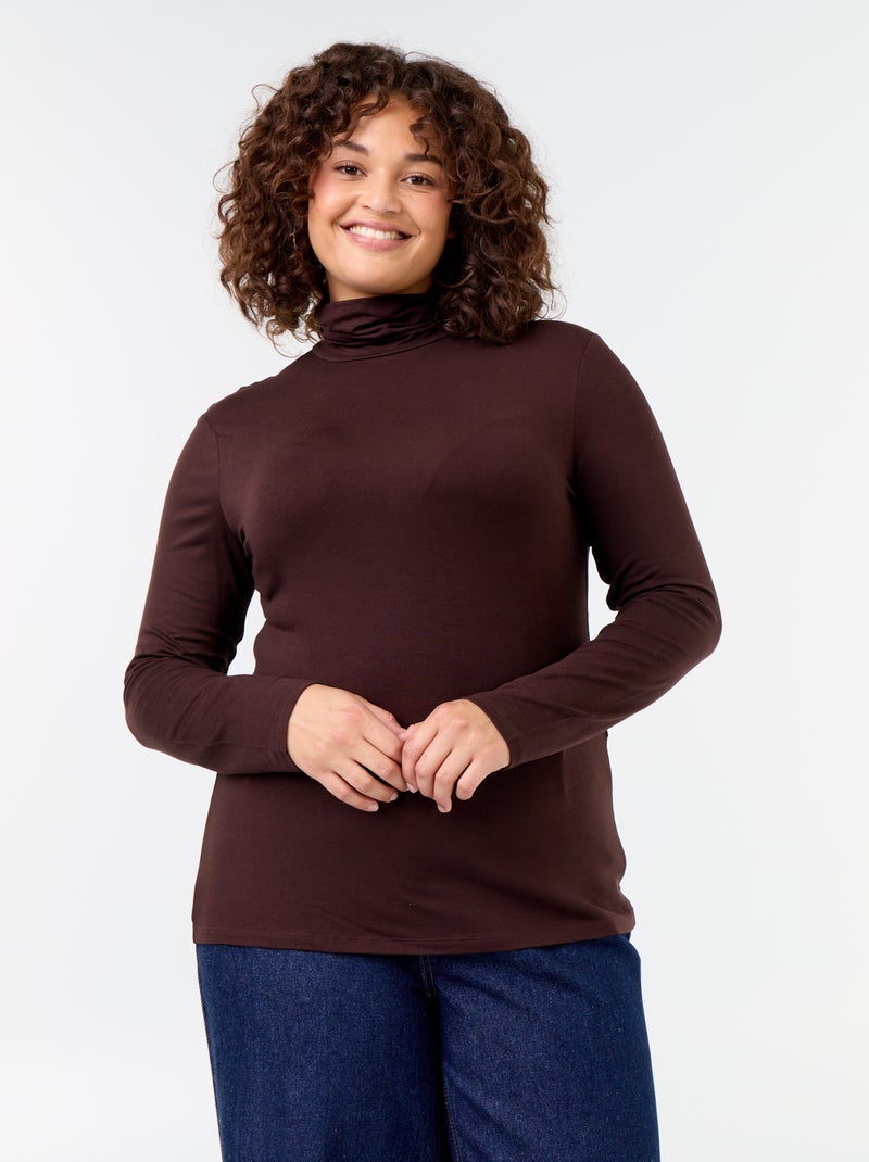 Solid Color Turtleneck Brown - Kiabi