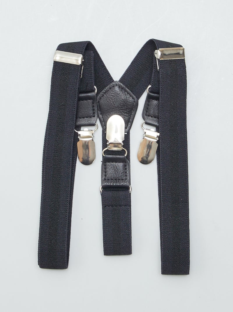 Solid-colored Suspenders black - Kiabi