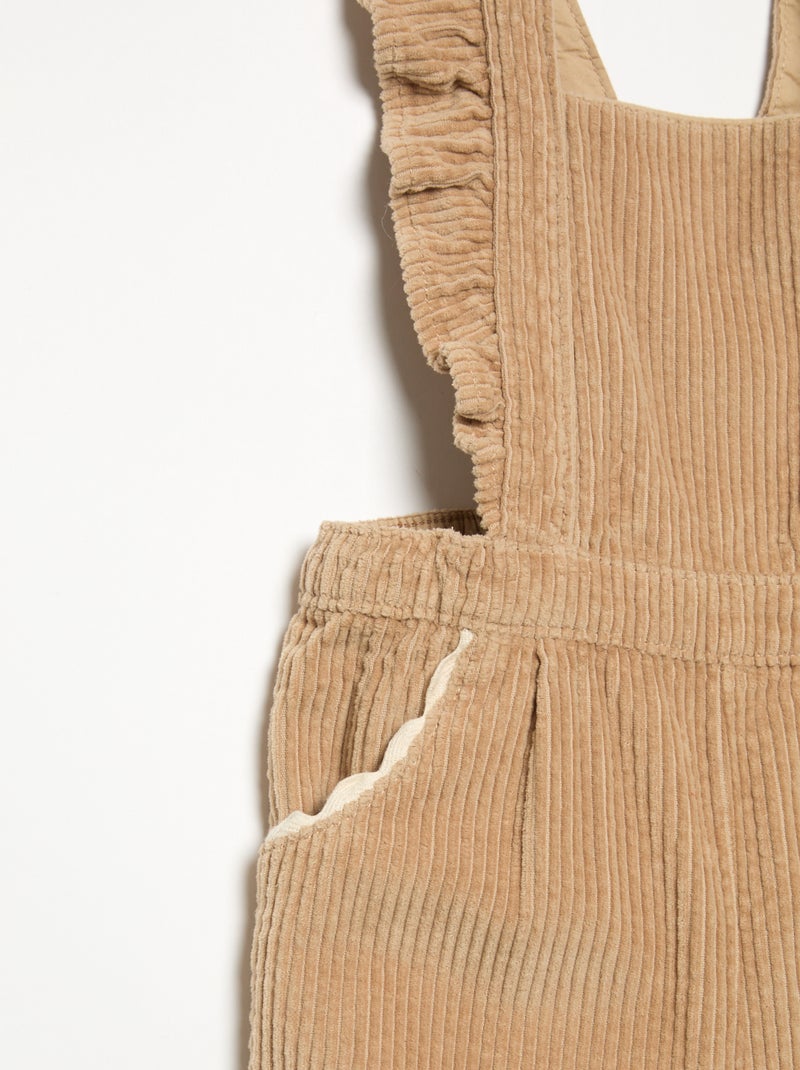 Solid Corduroy Dungarees Beige - Kiabi