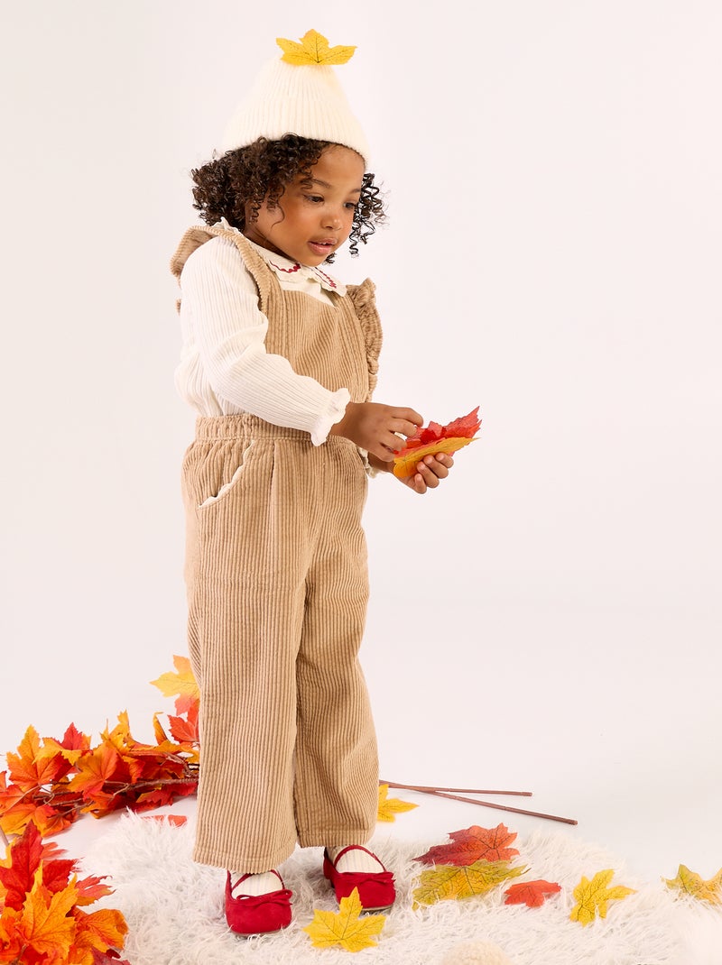 Solid Corduroy Dungarees Beige - Kiabi