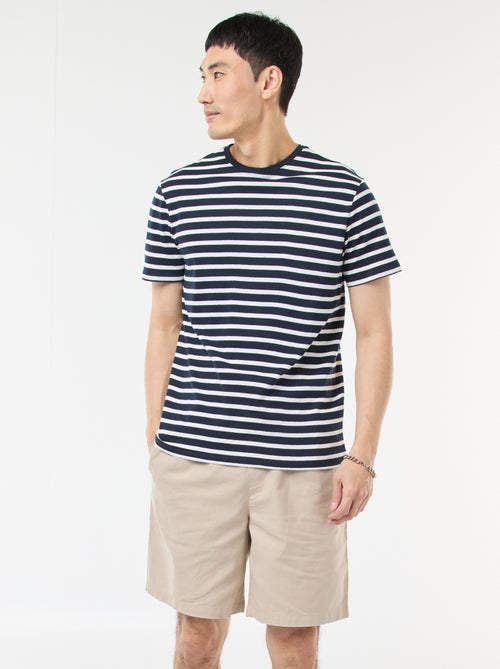 Solid Cotton and Linen Bermuda Shorts - Kiabi