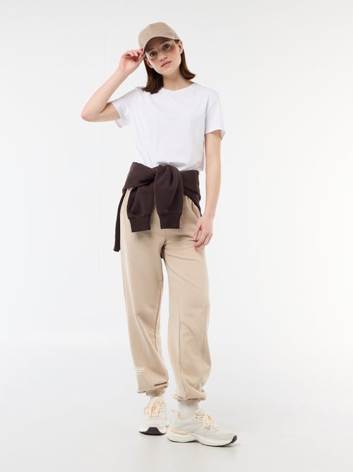 Solid Cotton Barrel Leg Joggers - Kiabi