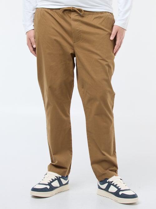 Solid Cotton Drawstring Trousers - Kiabi