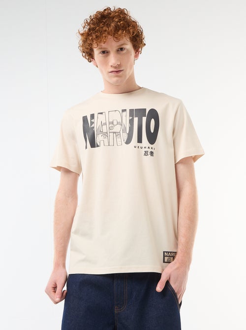 Solid Cotton 'Naruto' Print T-Shirt - Kiabi