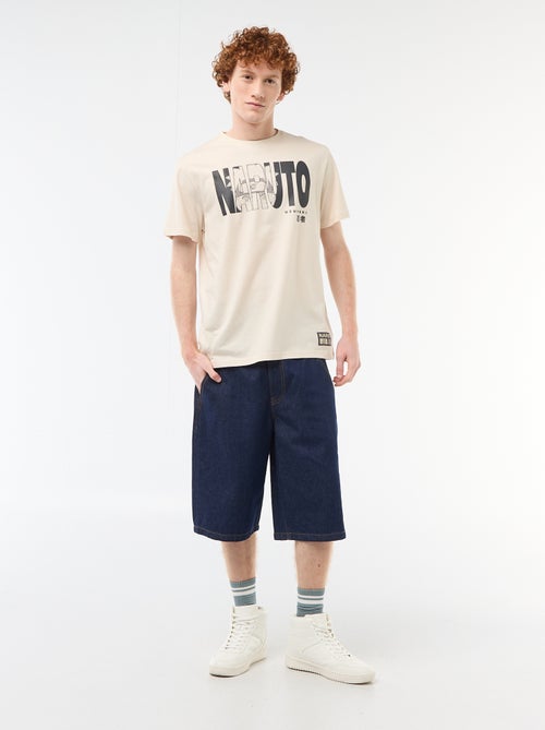 Solid Cotton 'Naruto' Print T-Shirt - Kiabi
