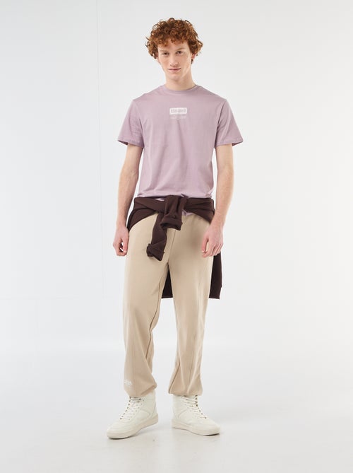 Solid Cotton T-Shirt with Graphic Print - Kiabi
