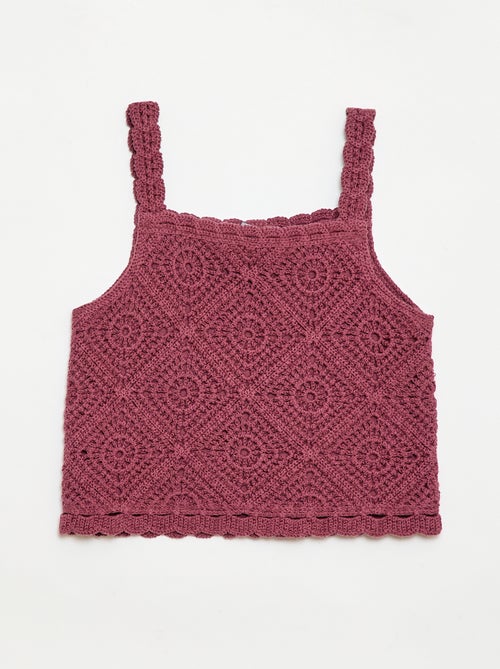 Solid crochet top - Kiabi