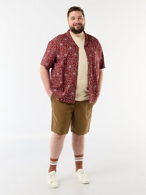 Solid Dobby Fabric Bermuda Shorts - Kiabi