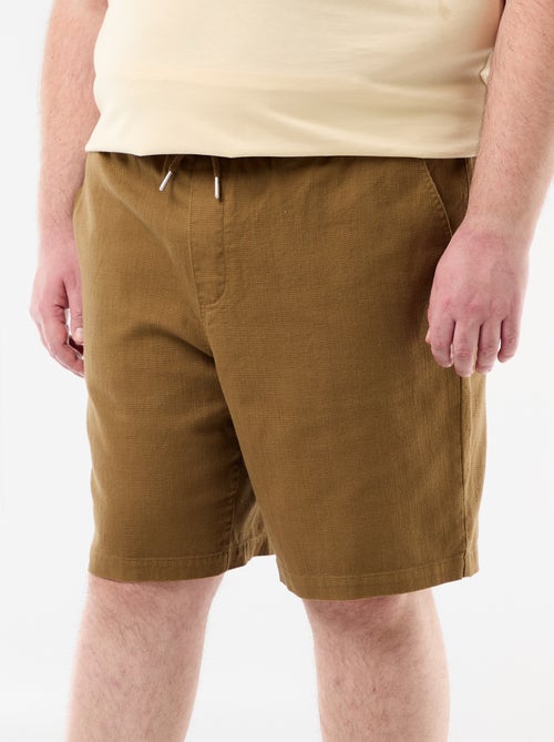 Solid Dobby Fabric Bermuda Shorts - Kiabi