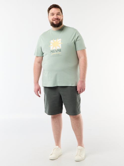 Solid Dobby Fabric Bermuda Shorts - Kiabi