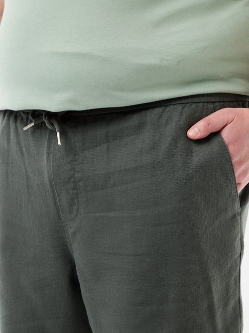 Solid Dobby Fabric Bermuda Shorts - Kiabi
