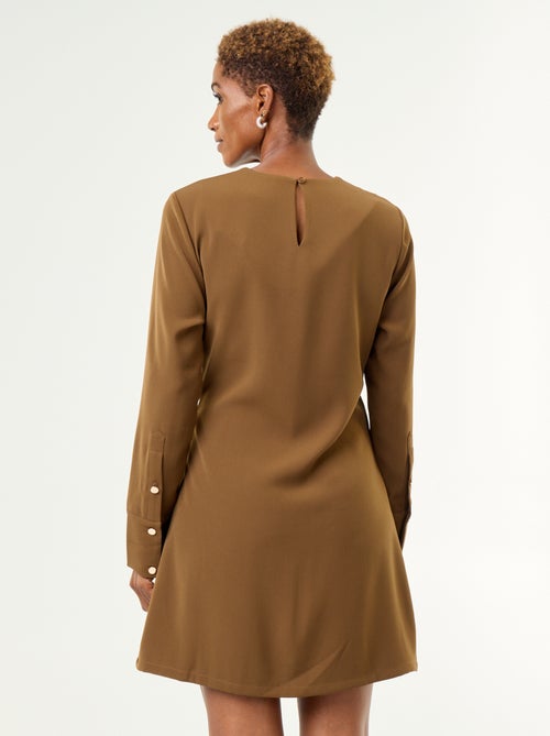 Solid dress with golden details - Kiabi Solid dress with golden details - Kiabi