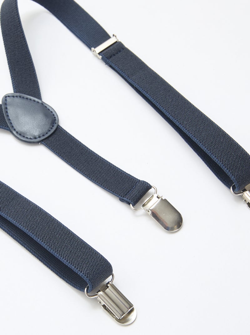Solid Elastic Suspenders Blue - Kiabi