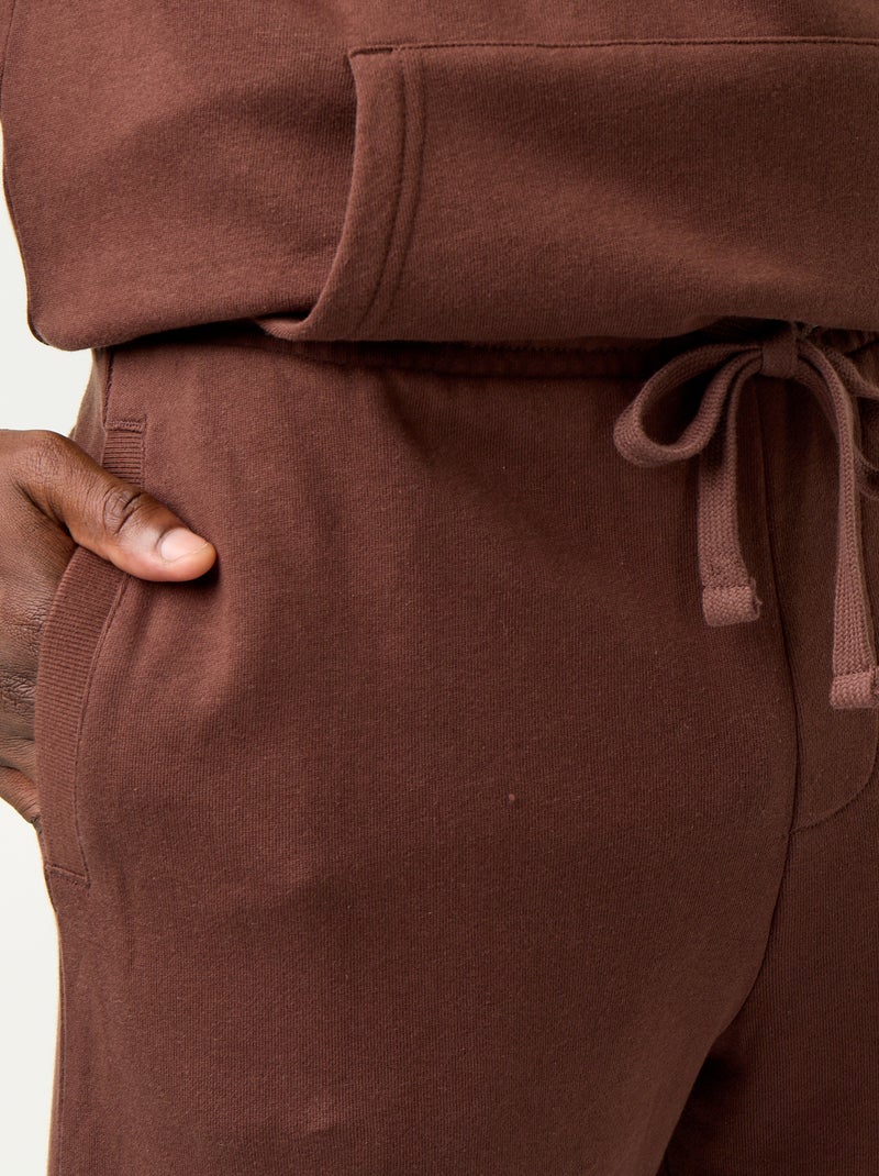 Solid Fleece Jogger Pants Brown - Kiabi