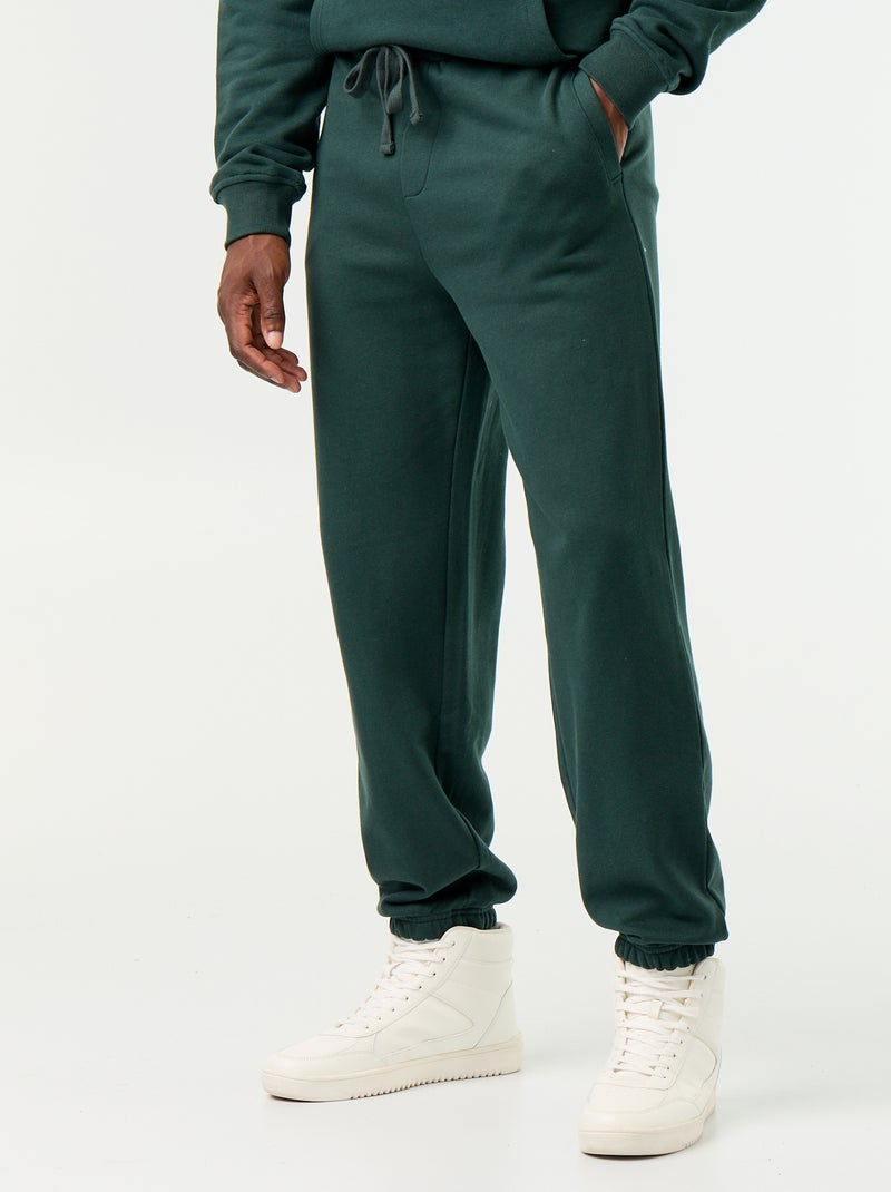 Solid Fleece Jogger Pants Green - Kiabi