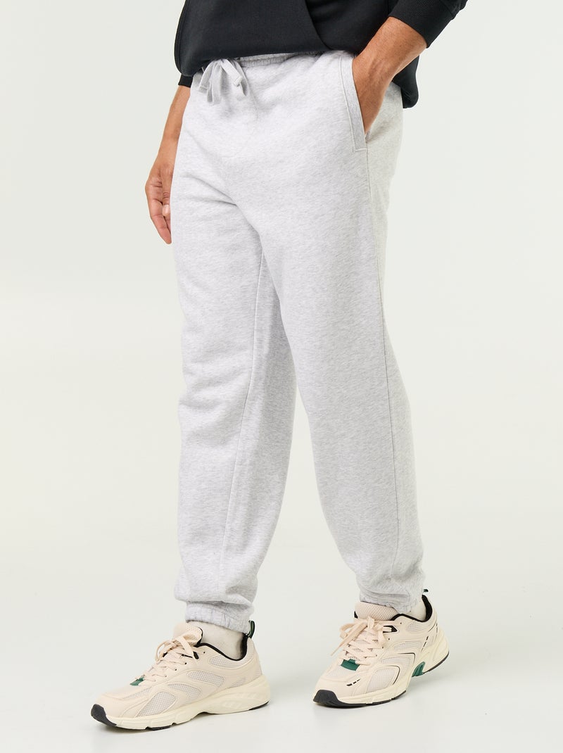 Solid Fleece Jogger Pants Grey - Kiabi