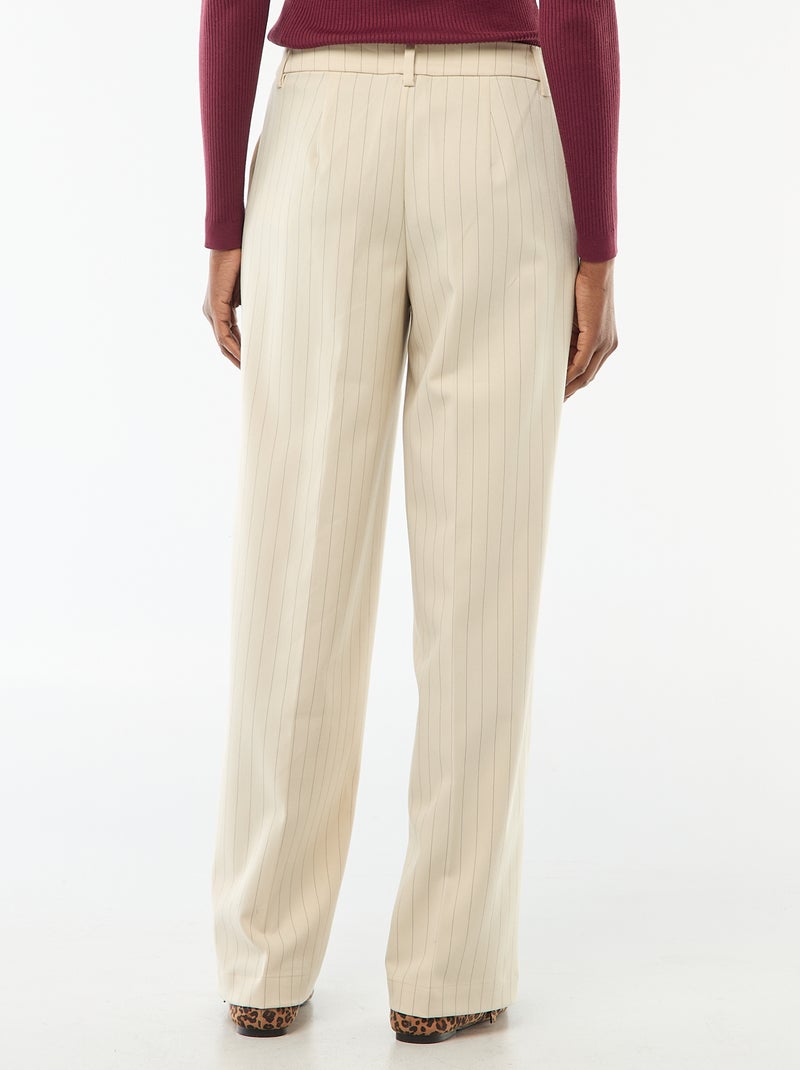 Solid Flowy Wide-Leg Trousers Beige - Kiabi