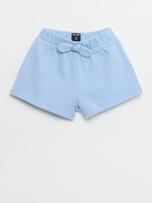 Solid Jacquard Knit Shorts with Decorative Bow - Kiabi