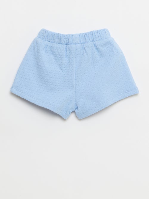 Solid Jacquard Knit Shorts with Decorative Bow - Kiabi
