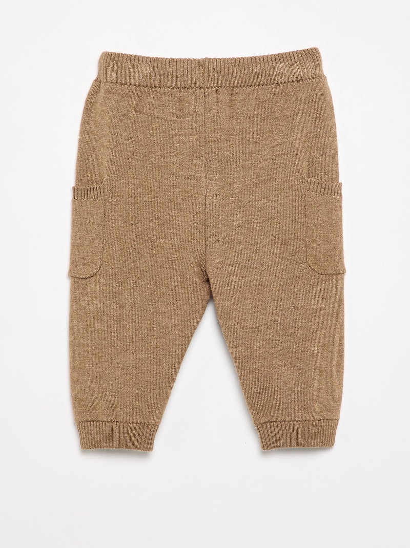 Solid knit pants Brown - Kiabi