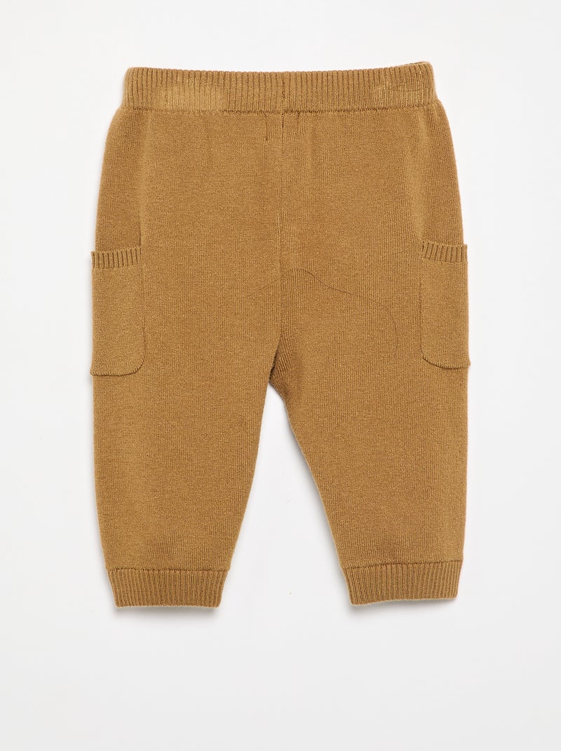 Solid knit pants Green - Kiabi