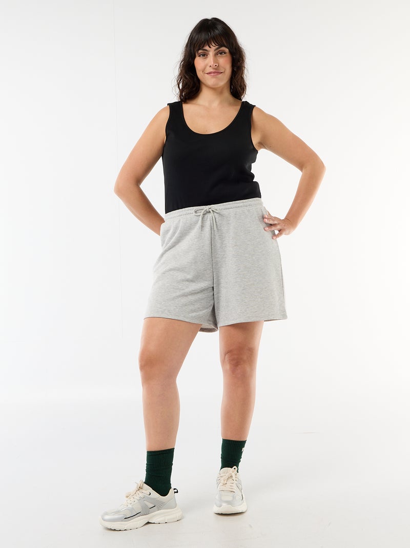Solid Light Fleece Shorts Grey - Kiabi