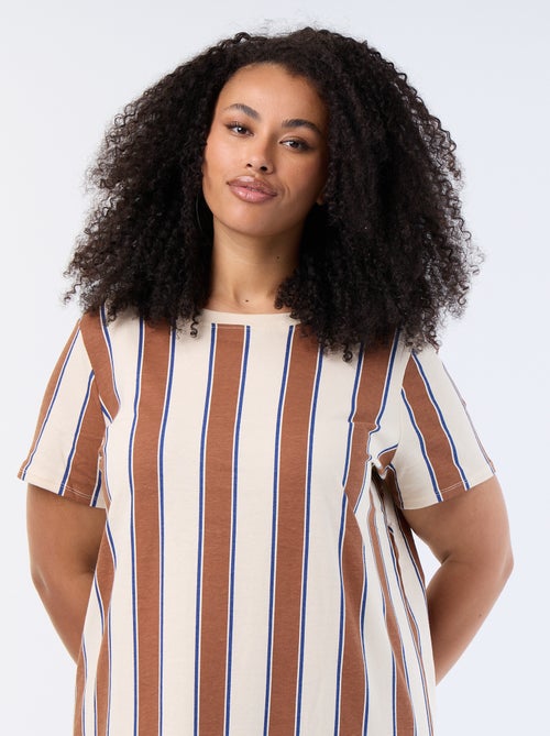 Solid Long T-Shirt Dress - Kiabi Solid Long T-Shirt Dress - Kiabi