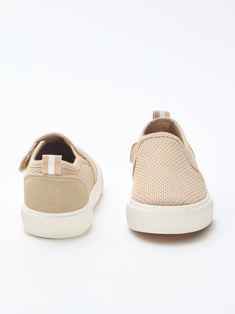 Solid Mesh Slip-On Sneakers Beige - Kiabi