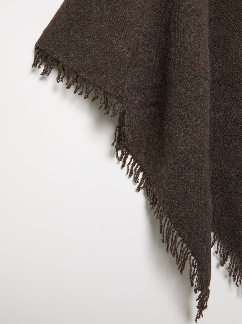 Solid Open Poncho Brown - Kiabi