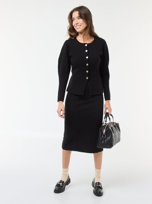 Solid Ottoman Knit Skirt - Kiabi