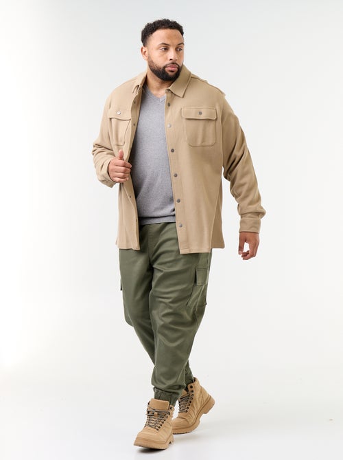 Solid Pique Knit Overshirt - Kiabi