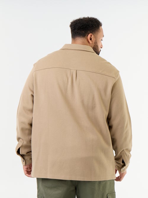 Solid Pique Knit Overshirt - Kiabi
