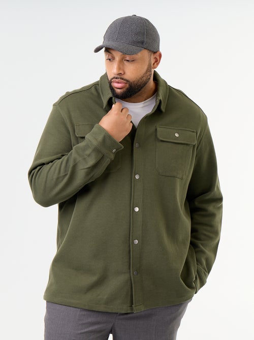 Solid Pique Knit Overshirt - Kiabi