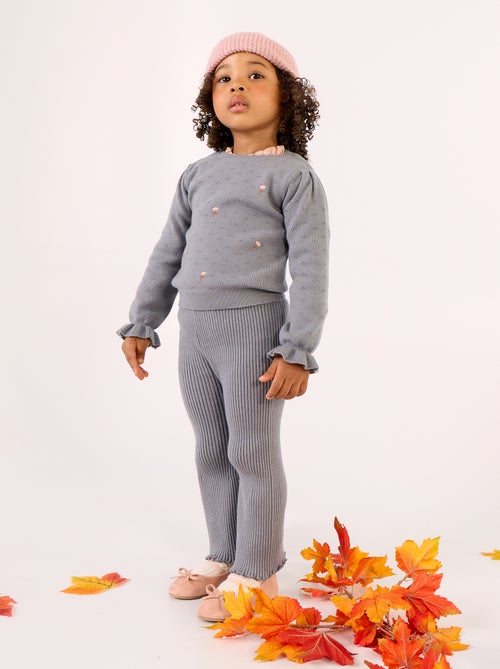 Solid Ribbed Knit Leggings - Kiabi