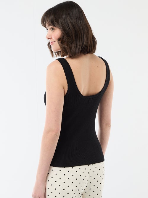 Solid Ribbed Tank Top - Kiabi
