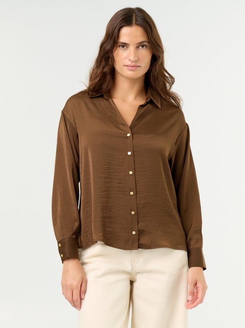 Solid Satin Blouse - Kiabi
