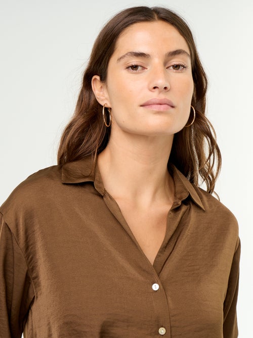Solid Satin Blouse - Kiabi