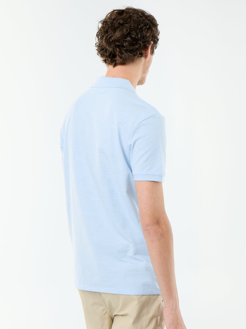Solid Short-Sleeved Polo Blue - Kiabi
