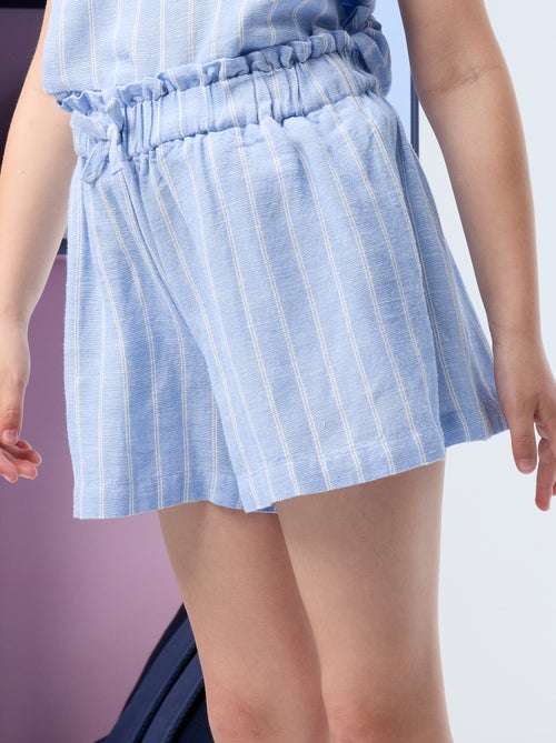 Solid Shorts with Decorative Bow - Kiabi Solid Shorts with Decorative Bow - Kiabi