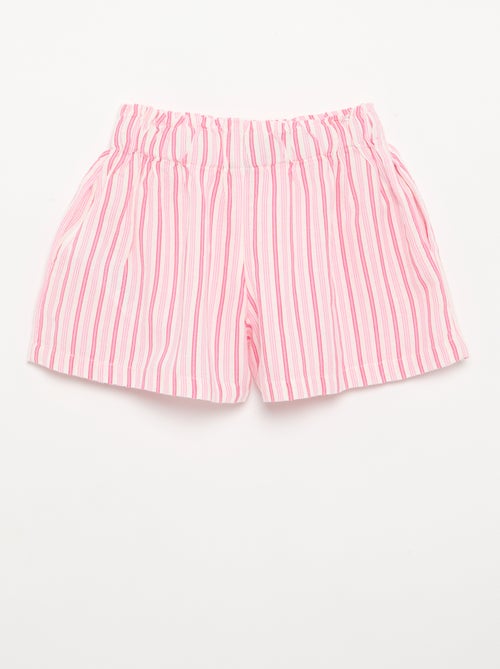Solid Shorts with Decorative Bow - Kiabi Solid Shorts with Decorative Bow - Kiabi