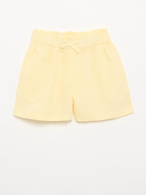 Solid Shorts with Decorative Bow - Kiabi Solid Shorts with Decorative Bow - Kiabi