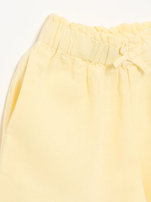 Solid Shorts with Decorative Bow - Kiabi Solid Shorts with Decorative Bow - Kiabi