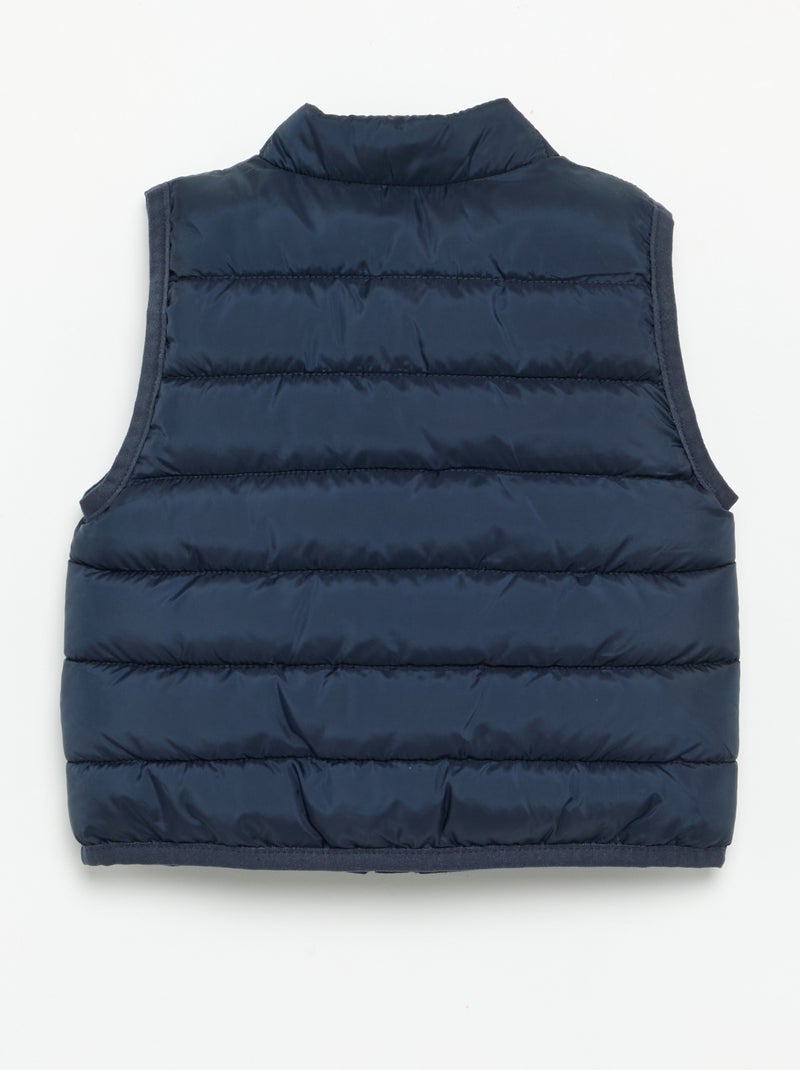 Solid Sleeveless Quilted Jacket Blue - Kiabi