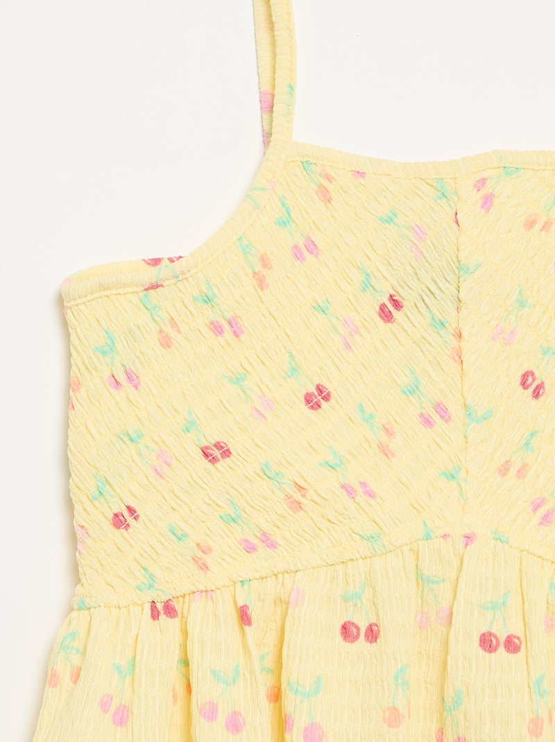 Solid Spaghetti Strap Dress Yellow - Kiabi