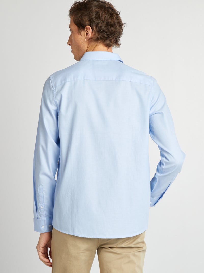 Solid Straight-Fit Shirt BLUE - Kiabi