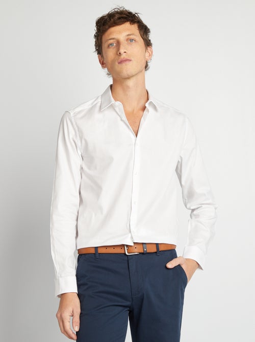 Solid Straight-Fit Shirt - Kiabi Solid Straight-Fit Shirt - Kiabi