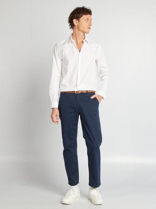 Solid Straight-Fit Shirt - Kiabi Solid Straight-Fit Shirt - Kiabi