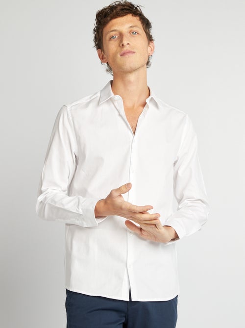 Solid Straight-Fit Shirt - Kiabi Solid Straight-Fit Shirt - Kiabi